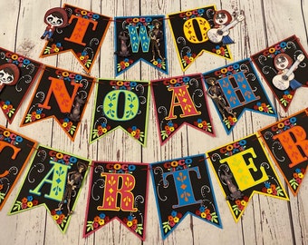 Mexican Party Banner, Mexican, Coco Boy Banner, Dia de Muertos Banner, Coco Theme Banner, Decoration For Birthdays, Altar de Muertos.