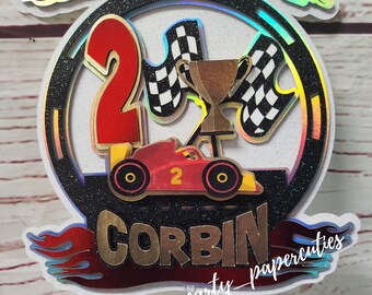 Two Fast Birthday Cake Topper, Two Fast Theme Party Decorations, Race Cars Birthday Cake Topper