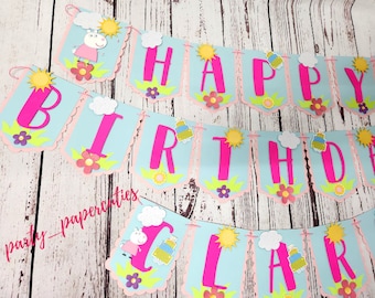 SUSY SHEEP Birthday Banner, Suzy Sheep and Peppa