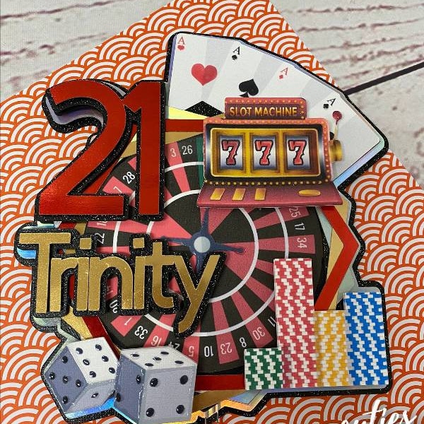 Casino Theme Cale Topper, Las Vegas Cake Topper, Gambling Cake Topper, Casino Birthday Cake Topper