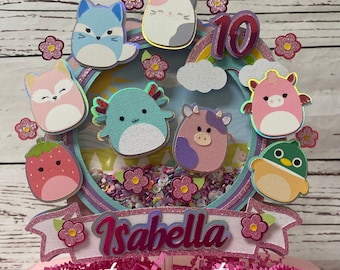 Squishmallows Cake Topper, Squishies Cake Topper, Squishy Mallows Cake Topper, Squish Party Decorations
