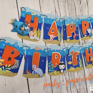 The Octonauts Happy Birthday Banner, Octonoauts Banner, Octonauts Birthday Party, Octonauts party decor