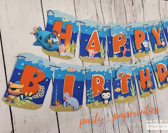The Octonauts Happy Birthday Banner, Octonoauts Banner, Octonauts Birthday Party, Octonauts party decor