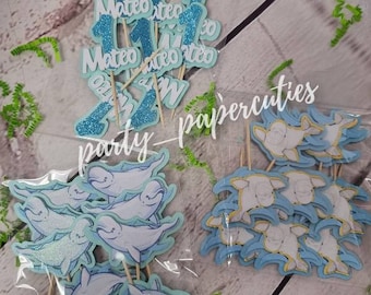 Beluga Whale Cupcake Toppers, Beluga Whale Cup Cake Toppers, Beluga Theme Cupcake Toppers, 2 Doz Cupcake Toppers