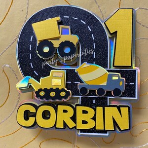 Baustellen Torten Deko, Tortenstecker Kipper Tortendeko, Tortenstecker Raupe, Baustellen Torten Deko