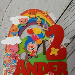 Plim Plim Birthday Cake Topper, Plim Plim and Friends, Plim Plim the Clown Birthday Cake Topper. Plim Plim Custom Cake Topper