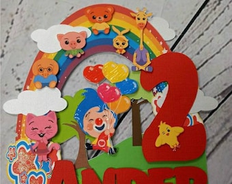 Plim Plim Birthday Cake Topper, Plim Plim and Friends, Plim Plim the Clown Birthday Cake Topper. Plim Plim Custom Cake Topper