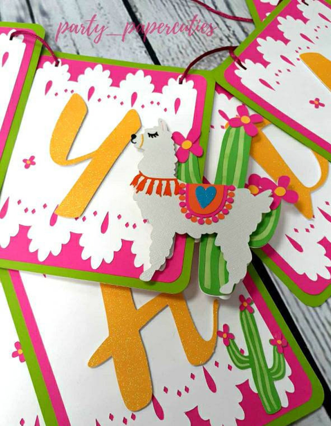 Llama Birthday Banner Llama Banner Alpaca Birthday Banner Etsy