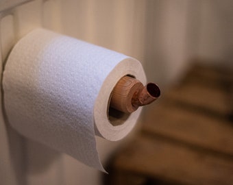 ultiMade - Magnetischer Toilettenpapierhalter für die Heizung - hält ohne bohren praktischer Klopapierhalter aus Mahagoni im industrial Styl