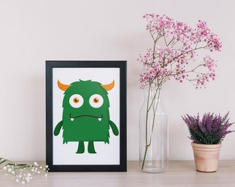 ultiMade® - Mural for the nursery, baby room - decoration for boys and girls Art Print Artwork: Monster Roland