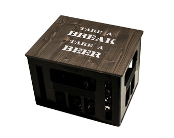 ultiMade® Beer Crate Seat Wooden Seat Cover for Beer Crate Christmas Gift Beer Gift Gift for Men Stool TAKE A BREAK