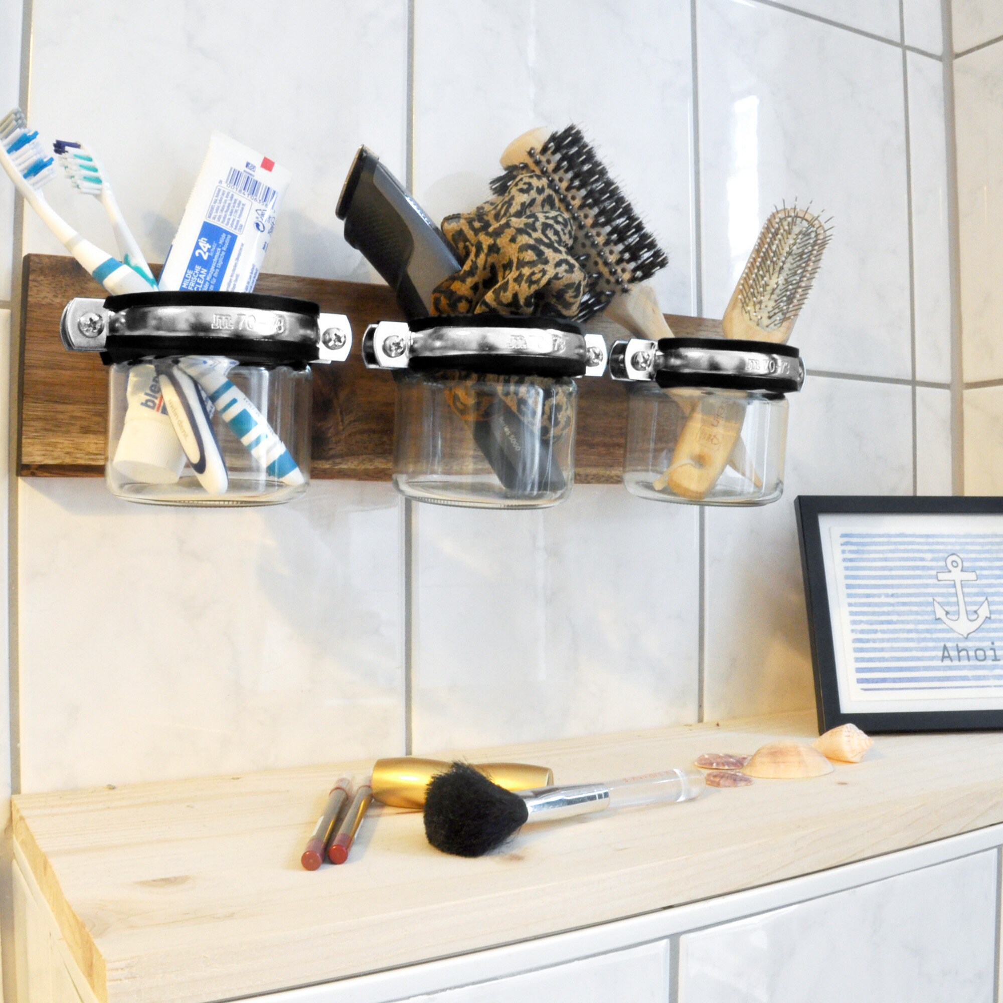 UltiMade Badregal Wandregal aus Akazie geölt 40x10x18cm mit | Etsy