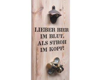 ultiMade - Wandflaschenöffner mit Magnet Flaschenöffner Geschenk für Männer Vatertagsgeschenk Geburtstagsgeschenk Biergeschenk: Bier im Blut