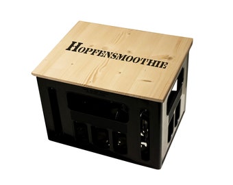 ultiMade® Bierkastensitz Holz Sitzauflage für Bierkiste Weihnachtsgeschenk Biergeschenk Geschenk für Männer Hocker  -  HOPFENSMOOTHIE