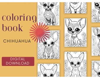 Libro da colorare di Chihuahua in formato digitale (5 pagine)