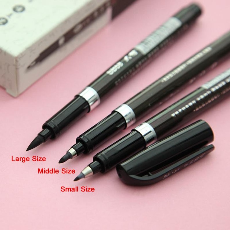 Pen & Ink Drawing 3 Pcs Calligraphy Pen Brush image 2