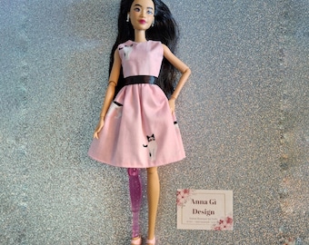 Light pink mini dress for 1 6 dolls