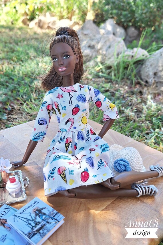3/4 Sleeves Mini Dress for 1/6 Dolls - Etsy