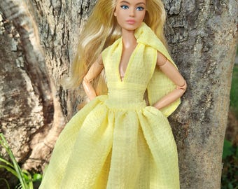 Yellow Halter Neck Dress for 1 6 fashion dolls