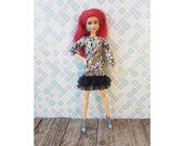 Black and silver mini dress for 1/6 dolls