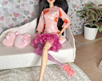 Light Pink Mini Dress for 1:6 Fashion Dolls