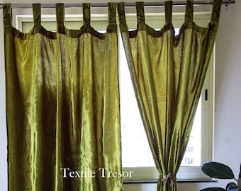 Cortina de terciopelo verde musgo estilo bohemio, divisor de ambientes, personalizada, de alta calidad, extragrande, para comedor.