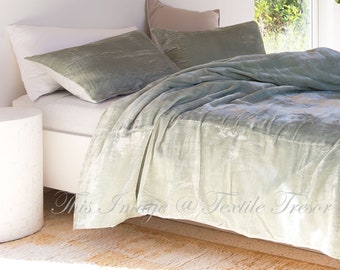 Ultra-luxuriöser Bettbezug in Salbei grüner Samtbettwäsche UO Trösterbezug Boho Donna Quilt Cover Samtbettwäsche Alle benutzerdefinierten Größen
