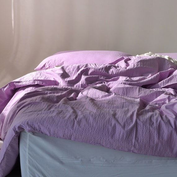 Lilac Color Crispy Cotton Duvet Cover Textured Cotton Comforter Cover Twin full queen king cl. King Boho Bedding Girls Dorm Bedding Set Etsy UK
