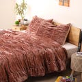 Luxe Velvet Wrinkled Duvet Cover, Boho Bedding Comforter Cover, Quilt Cover, Velvet Bedding Set Twin/Full/Queen/King/CL.King Christmas Gift