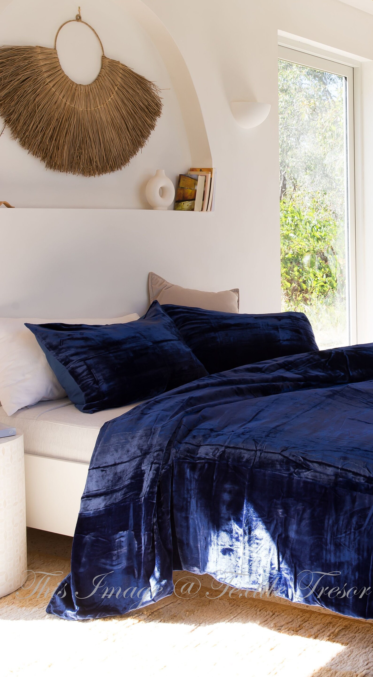 Luxury Royal Blue Velvet Duvet Cover 3 Pc Set Boho Bedding UO Etsy