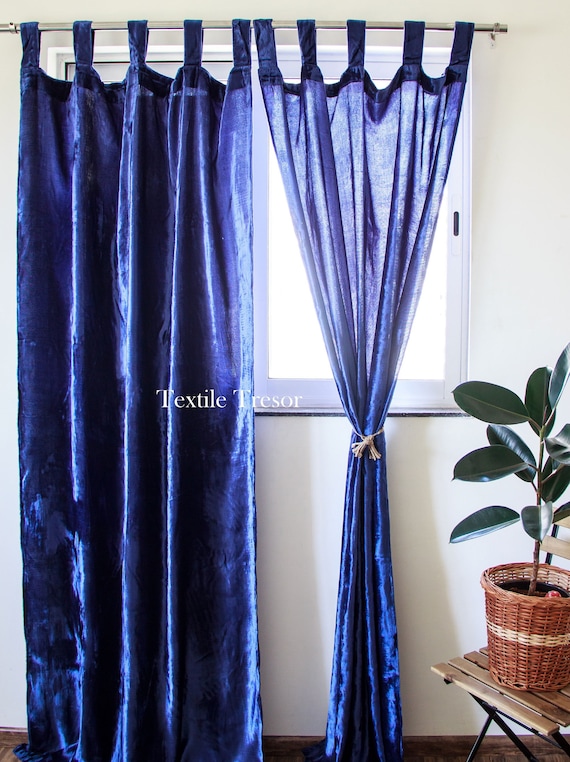 Royal Blue Velvet Curtains Luxury Drapes for Living & Bedroom Etsy