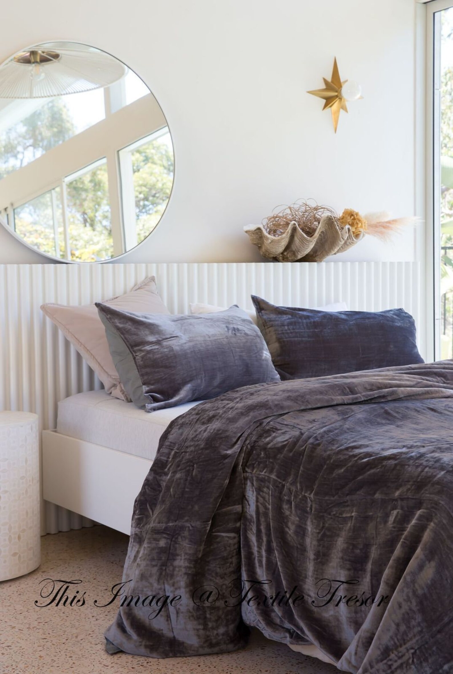 Luxury Gray Velvet Duvet Cover Boho Bedding UO Comforter Cover Etsy