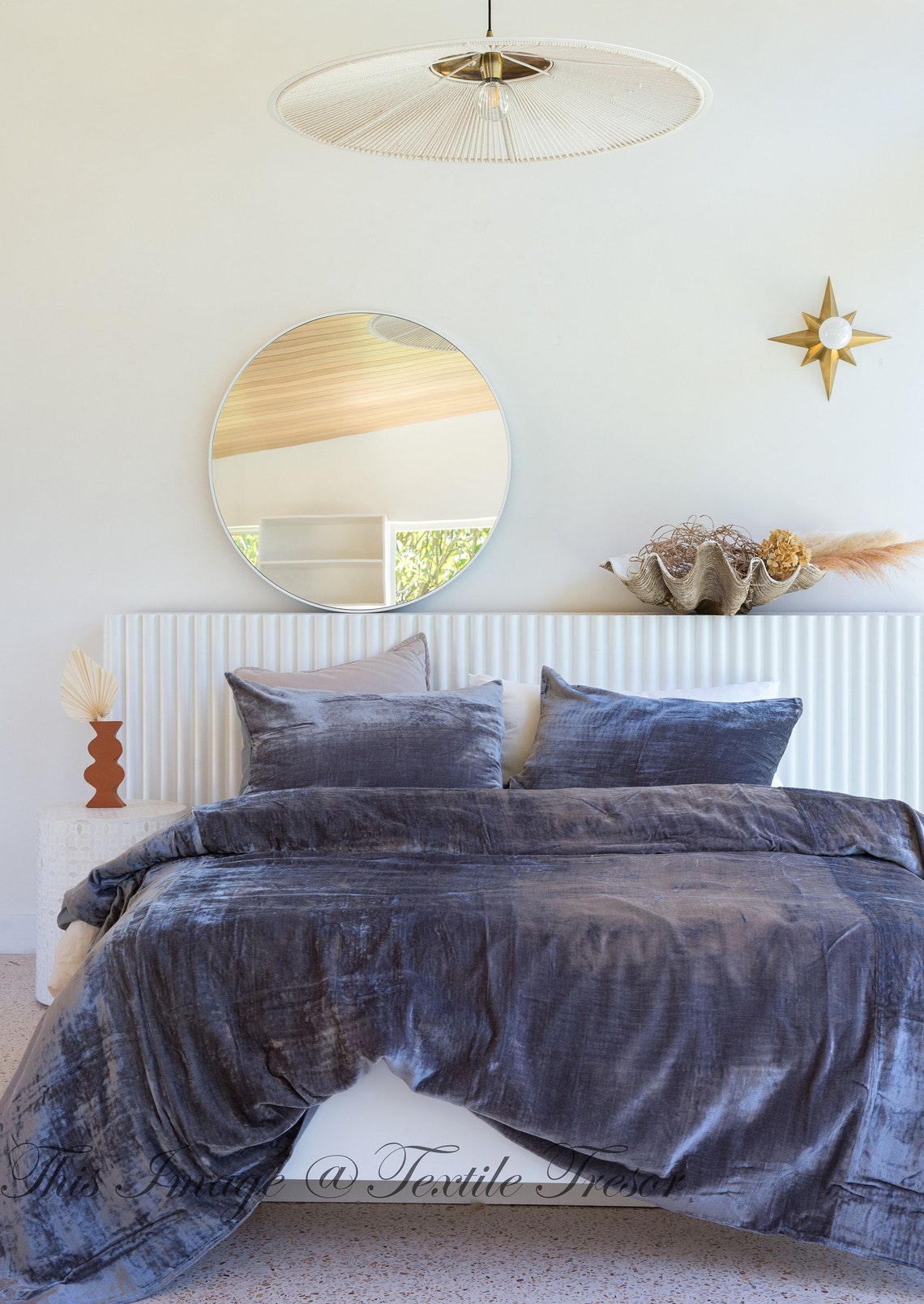 Luxury Gray Velvet Duvet Cover Boho Bedding UO Comforter Cover Etsy