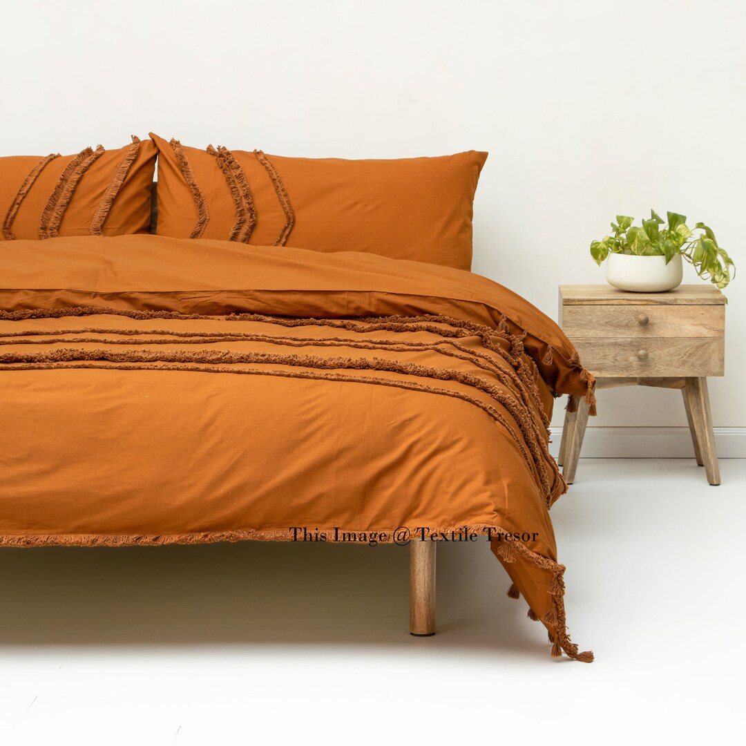 3 Pieces Set Washed Cotton Duvet Cover, Cotton Duvet, Bohemian Bedding