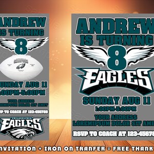 philadelphia eagles ticket invitation philadelphia eagles etsy