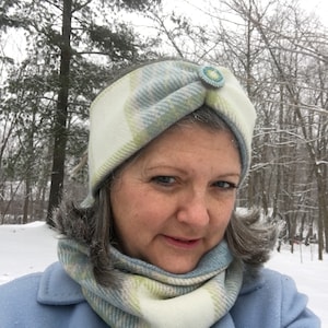 Snood, Ear Wrap, Dog Bandana, Bow Tie Collar & Hair Bow REVERSIBLE plaid ReCycle Through ReUse! Upcycled RePurposed Wearable on both sides!!