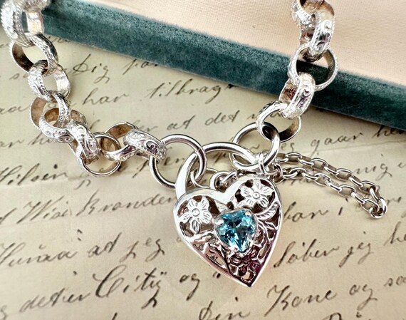 Solid Sterling Silver Belcher Chain Bracelet With… - image 2