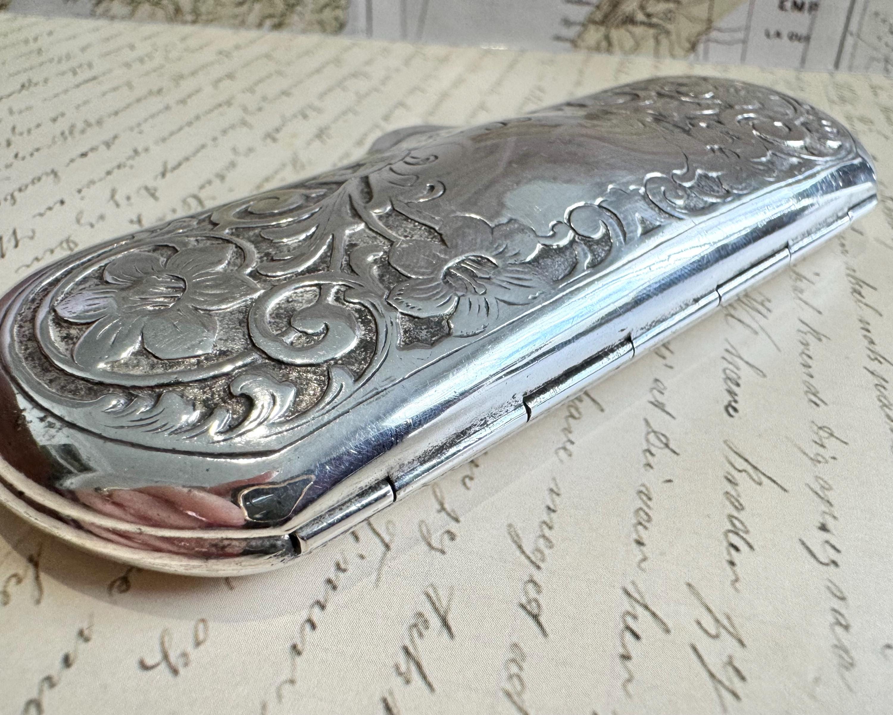 Antique German Silver Eyeglasses Spectacle Case Art Nouveau