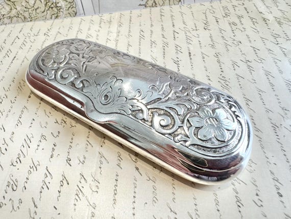 Antique German Silver Eyeglasses Spectacle Case Art Nouveau