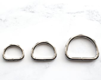 Silver D Ring, Dee Ring, D-Ring, Silver Loop. Leatherwork, Dog Collar Hardware, Bag Making Hardware, 20mm Dee, 25mm D-Ring,16mm, 10mm D Ring