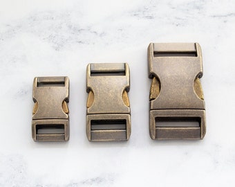 Alu Max, Alu Max Buckle, Antique Brass Buckle, Side Release Buckle, Dog Collar Buckle, DIY Dog Collar, Hardware for Dog, 20mm, 25mm, 16mm,UK