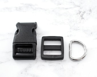 Plastic Buckle, Quick Release Buckle, Dog Collar, Make a Collar, Hardware for Dog Collar, Black Buckle, Adjuster, Webbing Collar, Dog