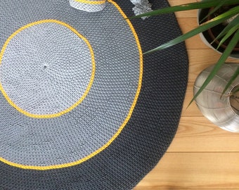 Tapis rond coloré en corde de coton disponible dans de nombreuses options de couleurs et tailles