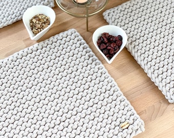 Matches21 Tovagliette Americane In Plastica Intrecciata - Set Da 12, 46x33 Cm, Lavabili E Resistenti - Colore Bianco Crema Per Tavolo