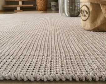 Tapis au crochet bilatéral, tapis en coton, nombreuses couleurs, maison écologique