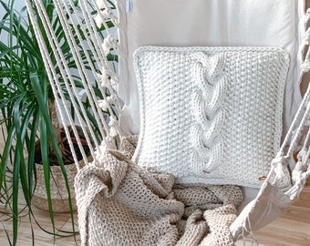 Knitted Cable Cushion - Pillow Available in Many Colors and Sizes
