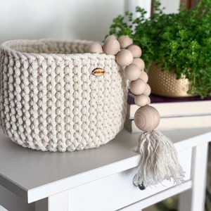 Basket from cotton cord - storage cotton basket - available in many colors