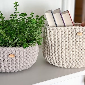 Basket from cotton cord - storage cotton basket - available in many colors and sizes