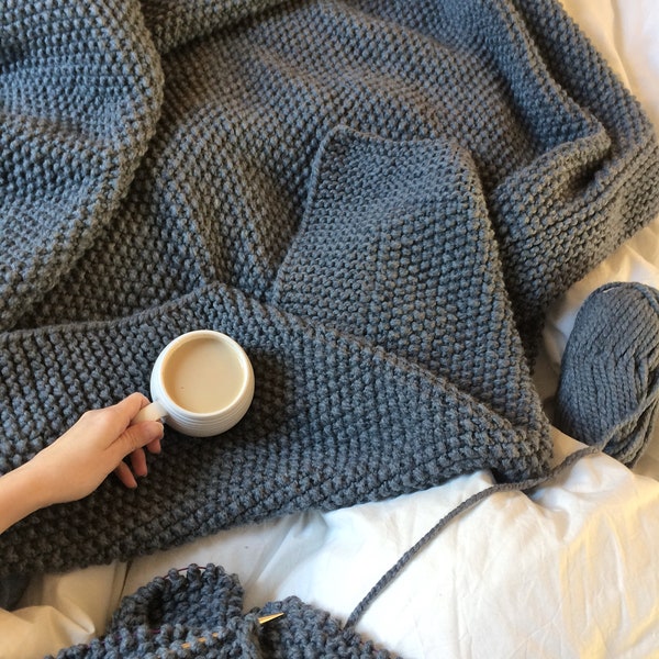 Wool Knit Blanket Etsy