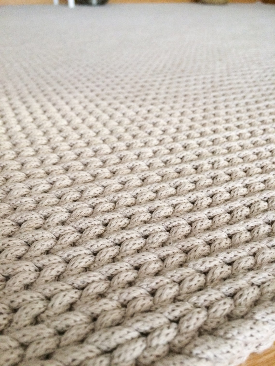 Natural Two-sided Crocheted Rectangular Carpet Rug Available - Etsy